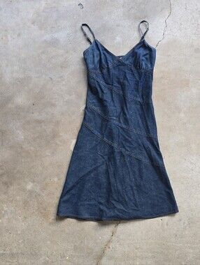 Vintage Y2k Armani Exchange Denim Jean Summer Video Girl Vixen Dress